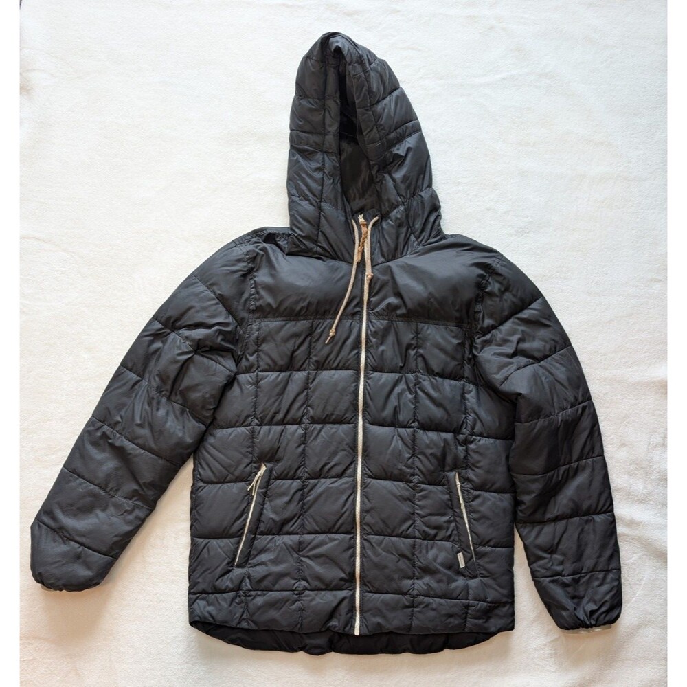 Holden Men’s Black Hooded Puffer Jacket Full Zip Lined Mid-Length Size L